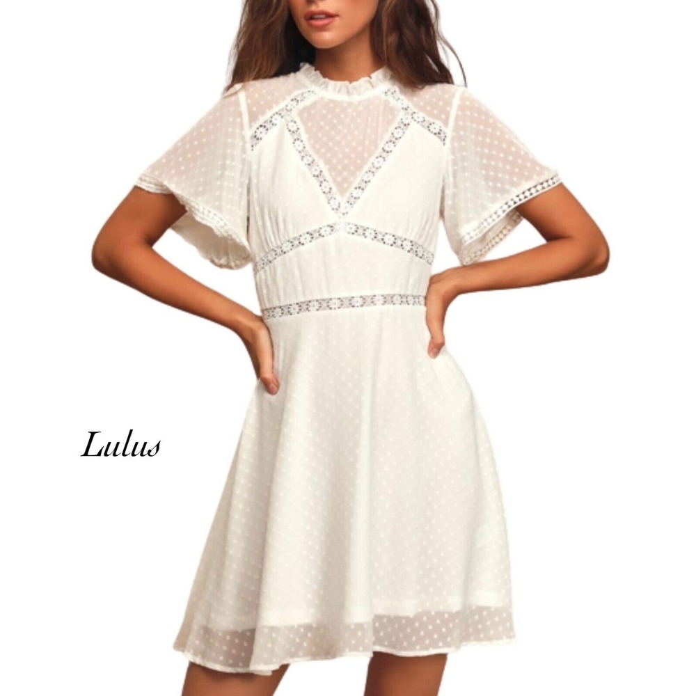 Lulu's White Lace Detail Dress